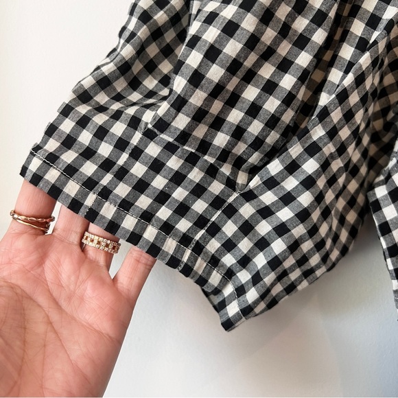 NWT DOEN Kennedy Gingham Maxi Dress Boho Puff Sleeve Black & White Size Small - Picture 8 of 16